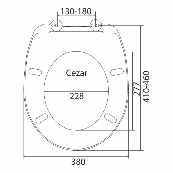Сиденье для унитаза CEZAR A дюропласт с универ крепл(Прима,Неро,Элеганс ...