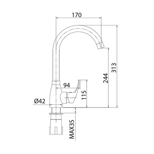 Смеситель  д/кухни Мilardo Meal одноруч выс 543424 - 2