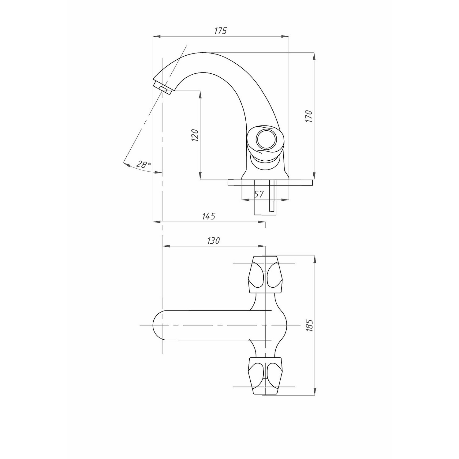 Смеситель для умывальника 1/2 кер ПСМ-712-48 СТАНДАРТ А тип См-УмДЦБА ...