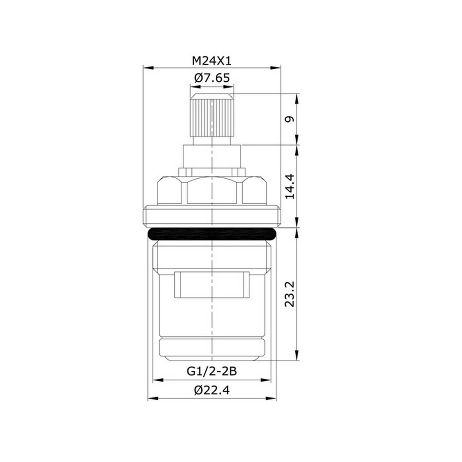 Кран-букса керамика 180°, 20 шлицов IDDIS 998CR461SM G 1/2, M24, h=46 ...