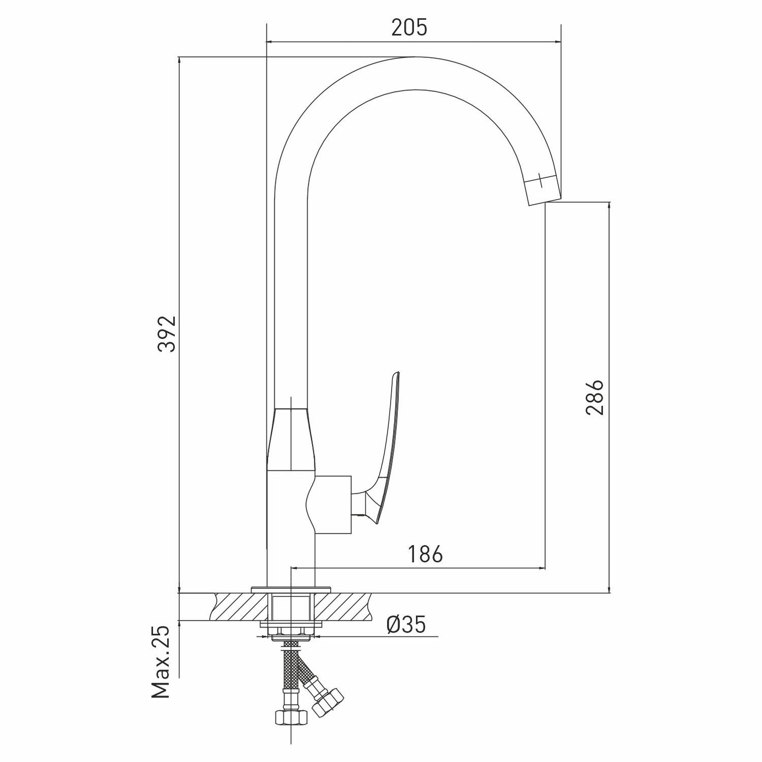 Смеситель д/кухни MX-21 Элегант 550742 - 2