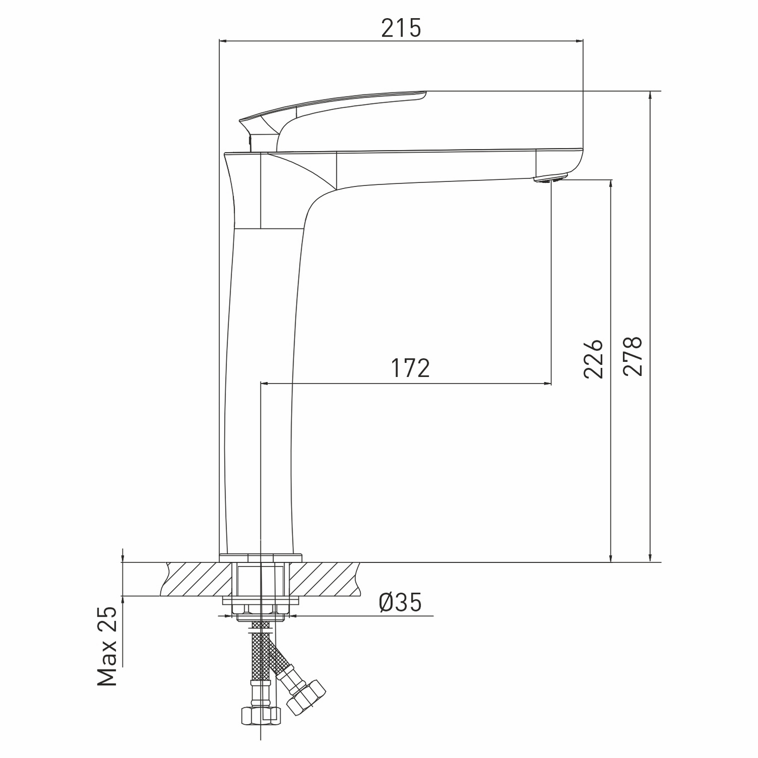 Смеситель д/тюльп.MX21 высокий одноруч д/чаши 550739 - 2