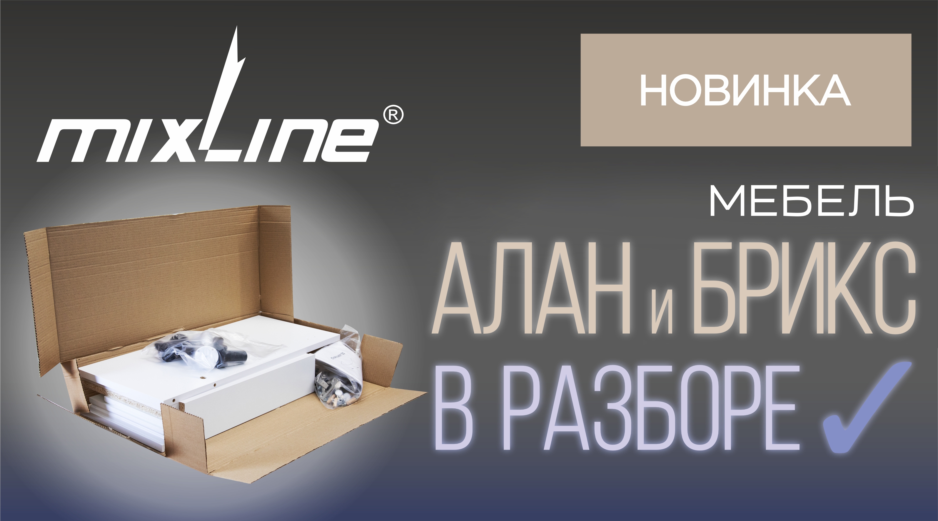 НОВИНКА - серии мебели 'АЛАН' и 'БРИКС' тм MIXLINE теперь и в разборном виде!