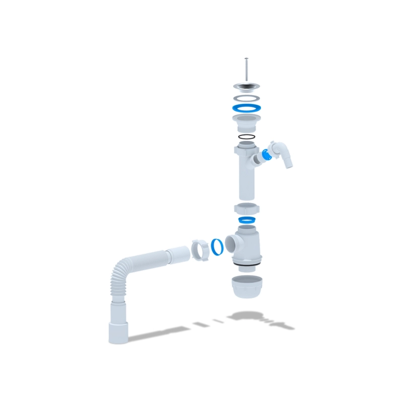 Сифон 1 1/2*40 Ani Грот с носиком, с гофрой 40*40х50 А1015 АНИ пласт ...