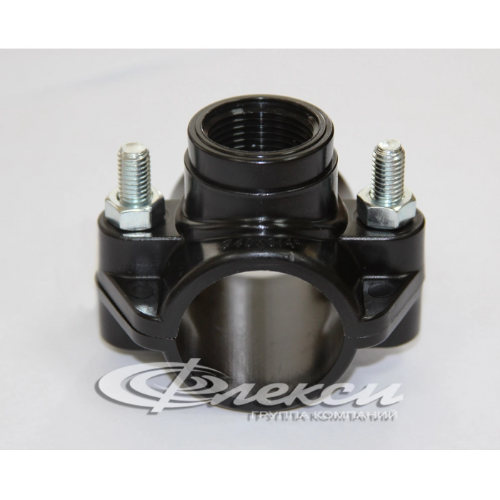 Седелка ПЭ с внут. труб. резьбой 40 - 1/2\" ТПК-АКВА 2 болта(обж ...