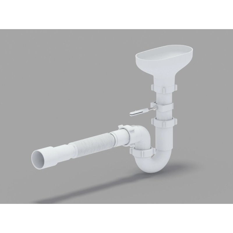 Сифон 1 1/2*40 Ani прямоточ. с гофрой 40*40/50 DR0115 с разрывом струи ...