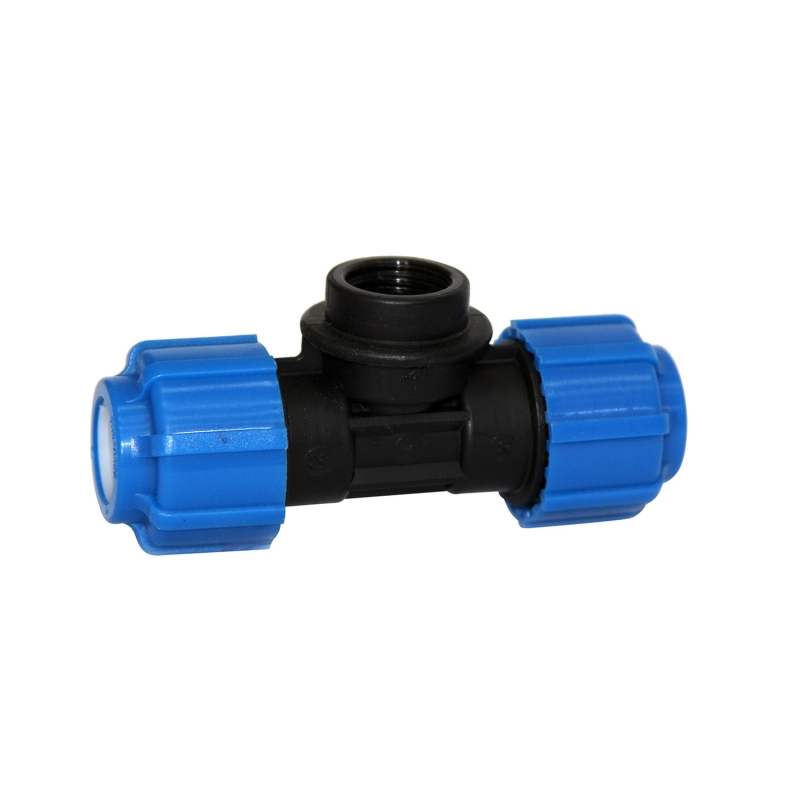 ПЭ тройник компрессионный 25*3/4 вн.р.